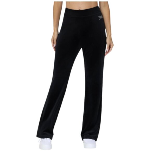 Juicy Couture Velour Full On Track Pants Sweatpants Bling Logo Black XXL NWT - Picture 1 of 9